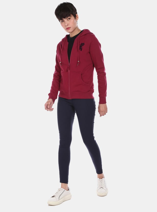 U.S. POLO ASSN. Women Solid Hooded Sweatshirt