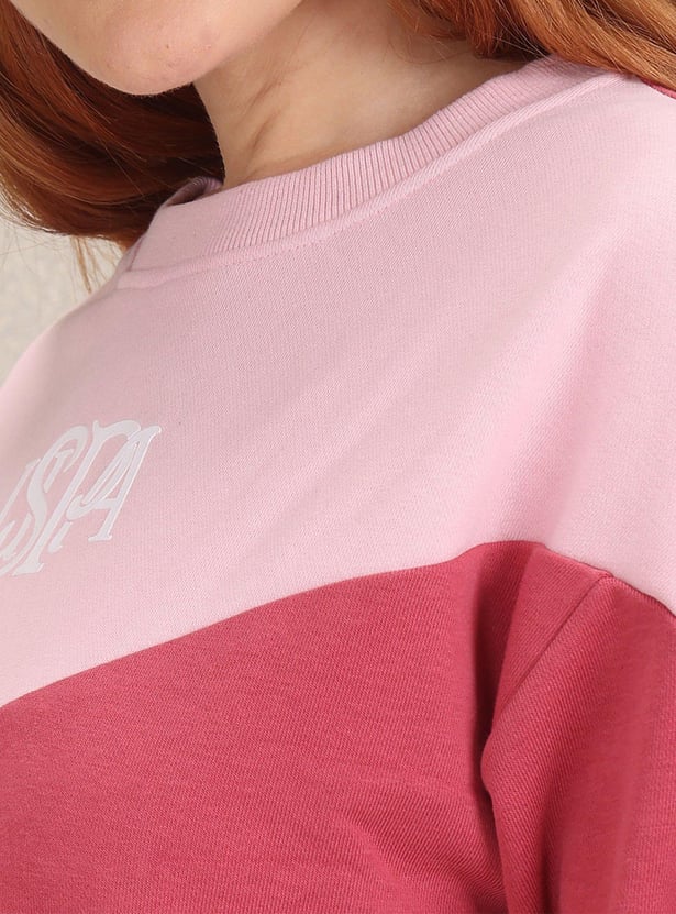 U.S. POLO ASSN. Women Colourblocked Sweatshirt