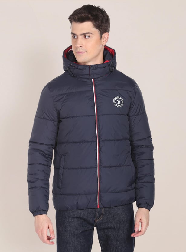 U.S. POLO ASSN. Men Solid Hooded Padded Jacket