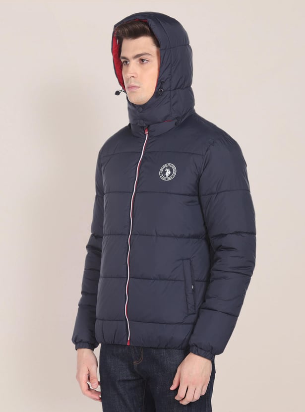 U.S. POLO ASSN. Men Solid Hooded Padded Jacket