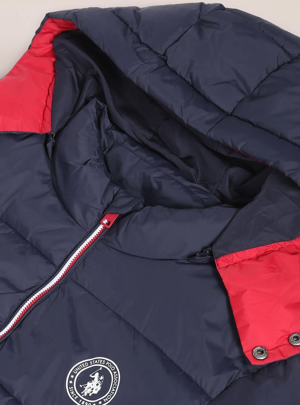 U.S. POLO ASSN. Men Solid Hooded Padded Jacket