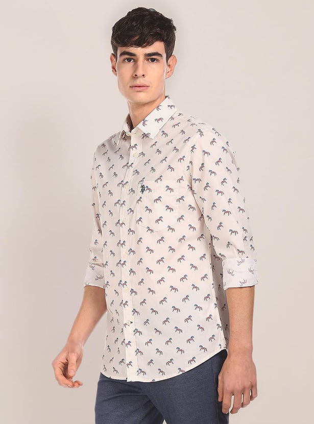 U.S. POLO ASSN. Men Printed Regular Fit Casual Shirt