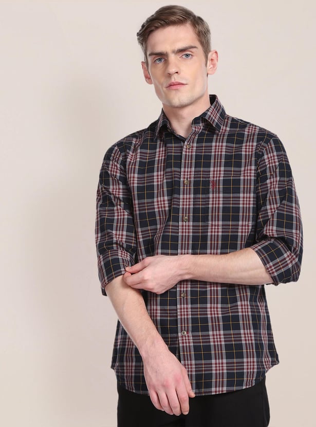 U.S. POLO ASSN. Men Checked Regular Fit Casual Shirt