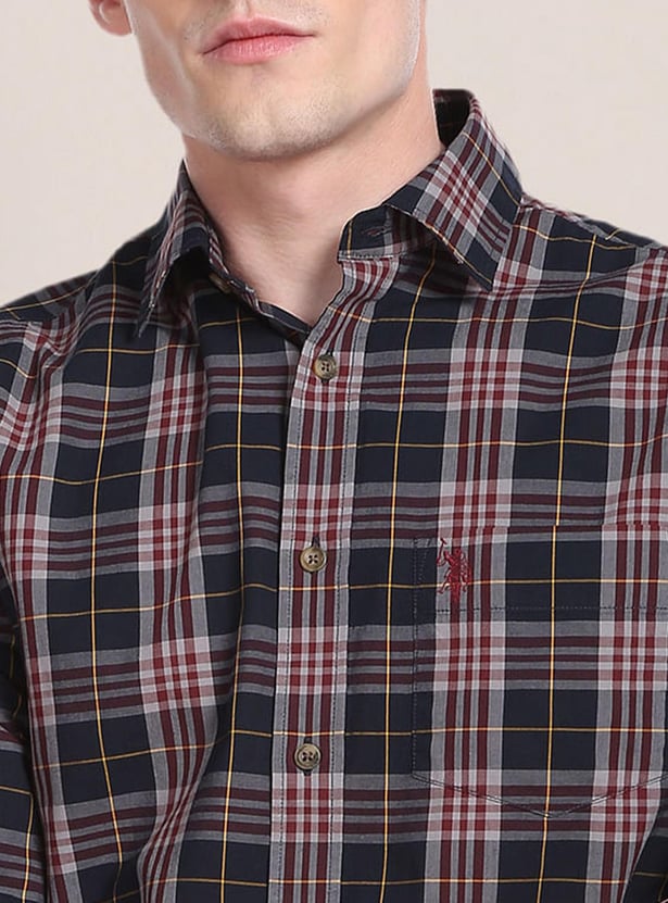 U.S. POLO ASSN. Men Checked Regular Fit Casual Shirt