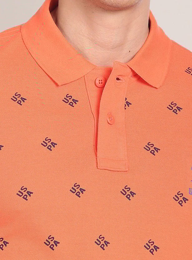 U.S. POLO ASSN. Men Printed Slim Fit Polo T-shirt