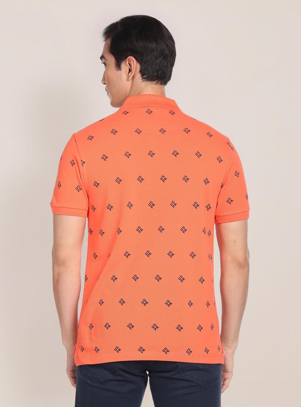 U.S. POLO ASSN. Men Printed Slim Fit Polo T-shirt