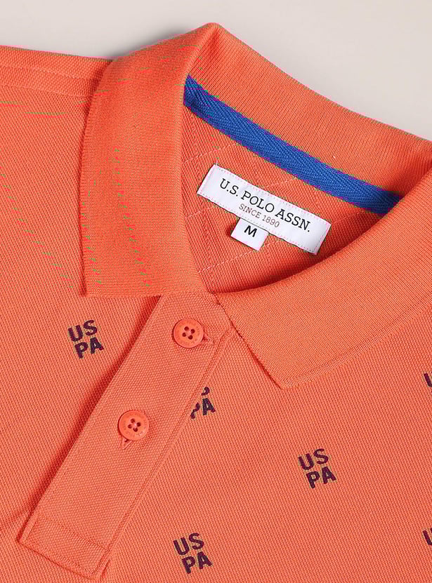U.S. POLO ASSN. Men Printed Slim Fit Polo T-shirt
