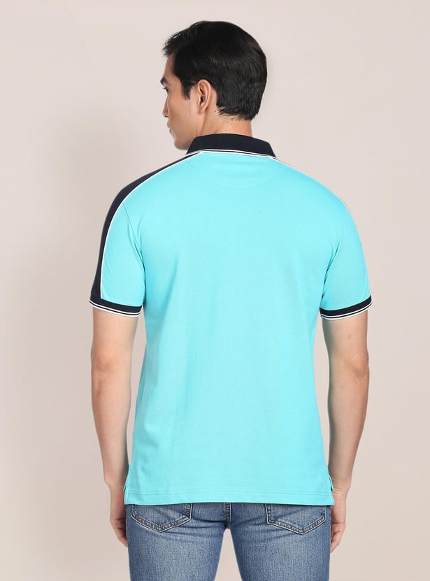 U.S. POLO ASSN. Men Colourblocked Slim Fit Polo T-Shirt