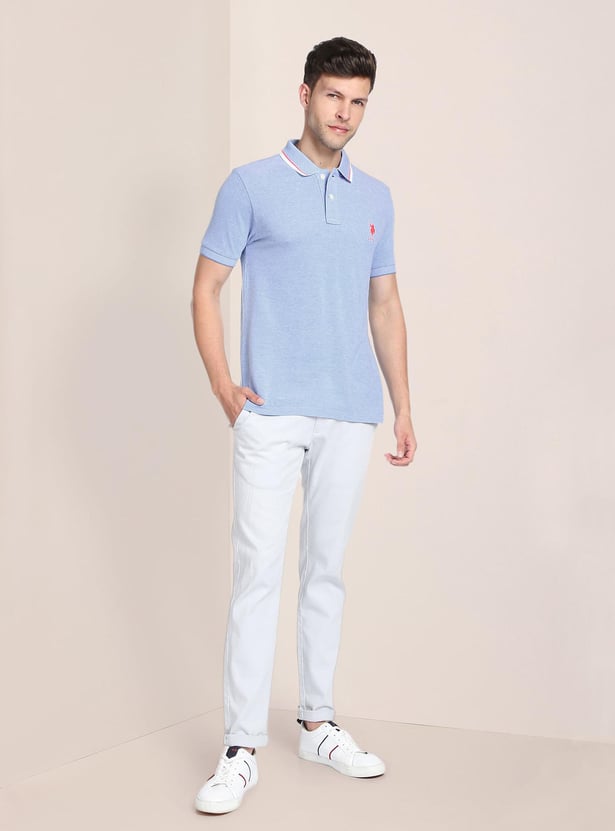 U.S. POLO ASSN. Men Solid Slim Fit Polo T-Shirt