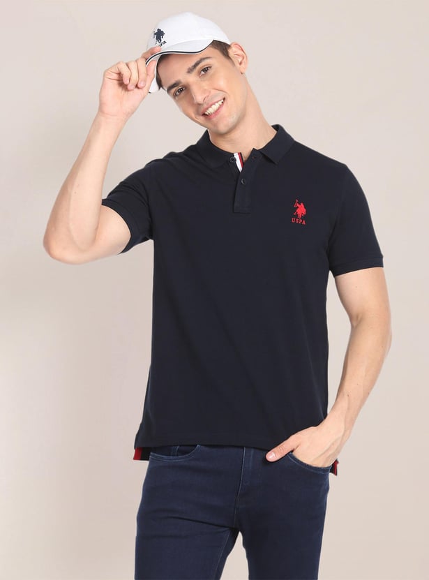 U.S. POLO ASSN. Men Solid Slim Fit Polo T-shirt