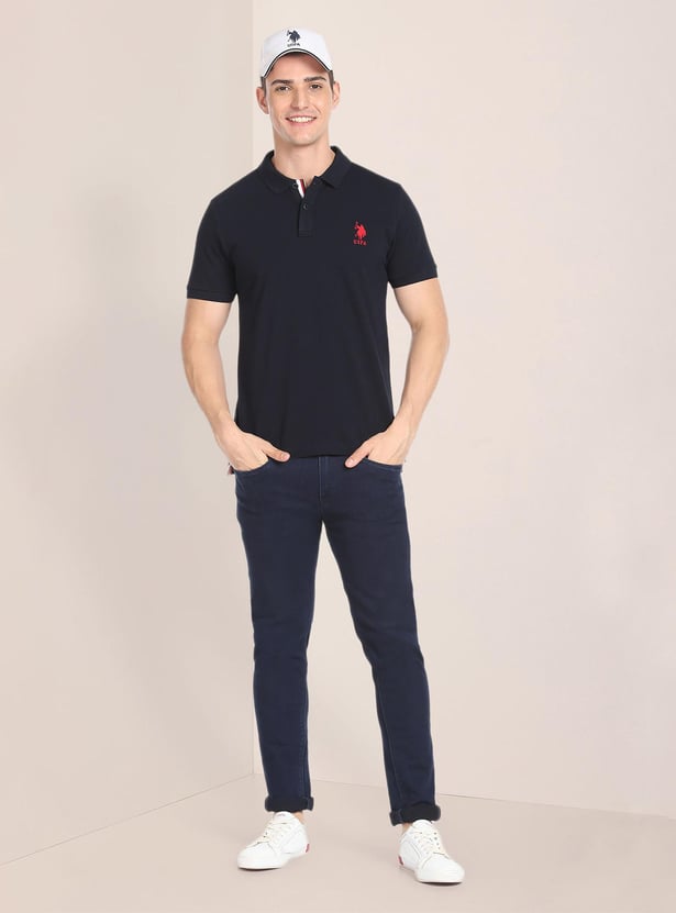 U.S. POLO ASSN. Men Solid Slim Fit Polo T-shirt