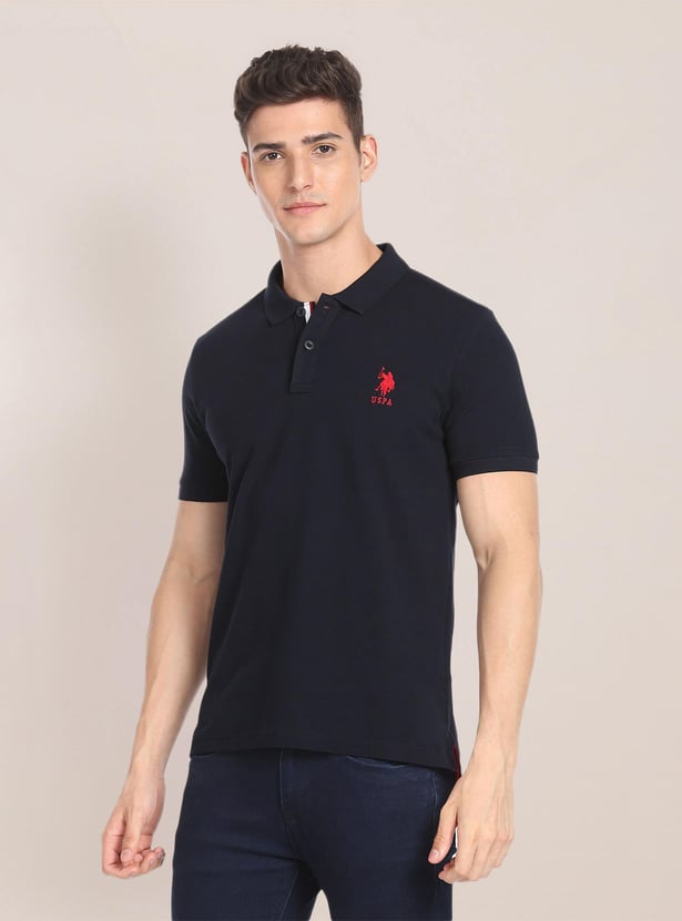 U.S. POLO ASSN. Men Solid Slim Fit Polo T-shirt