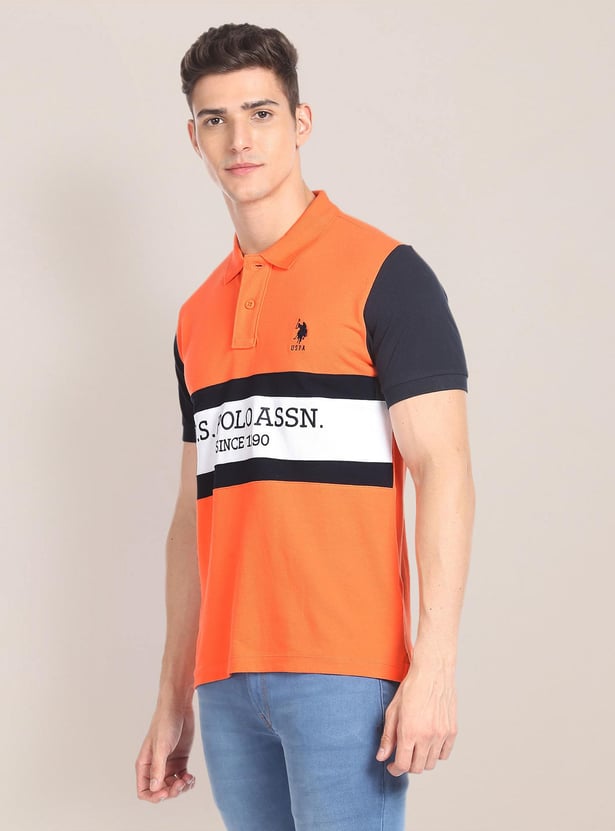 U.S. POLO ASSN. Men Logo Embroidered Slim Fit Polo T-shirt