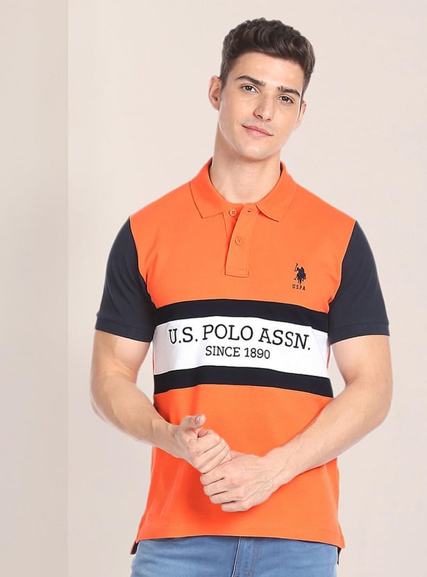 U.S. POLO ASSN. Men Logo Embroidered Slim Fit Polo T-shirt