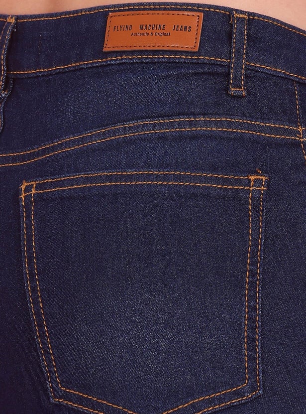 FLYING MACHINE Women Washed High-Rise Wide Leg Jeans