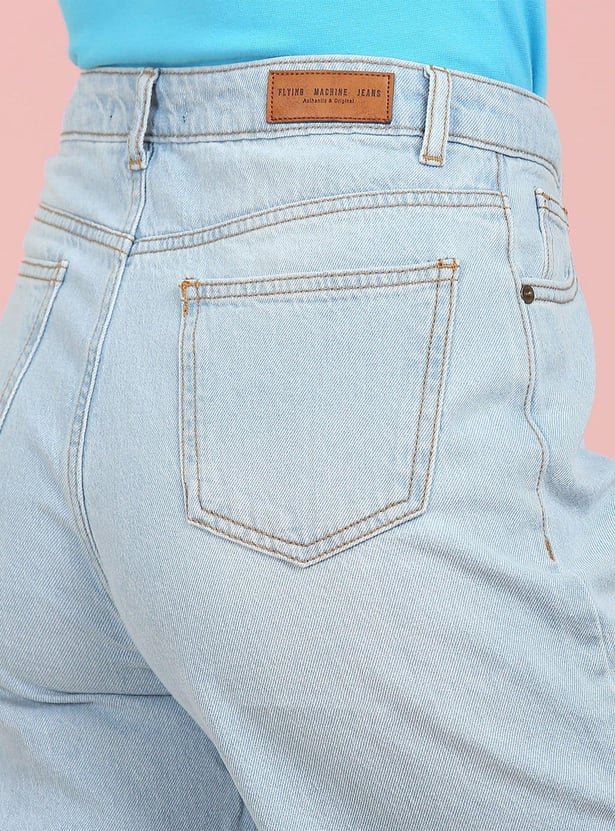 FLYING MACHINE Women Stonewashed Wide Leg Jeans