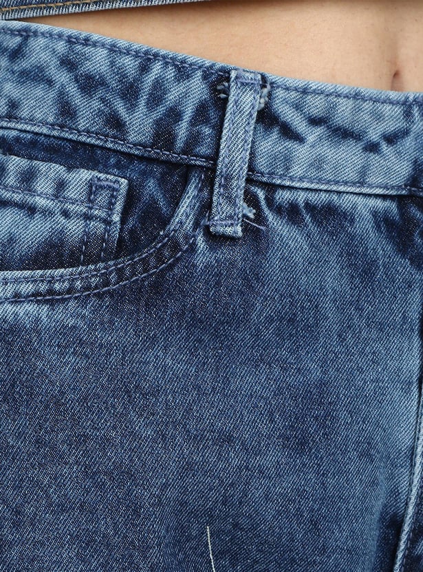 FLYING MACHINE Women Stonewashed Mom Fit Jeans