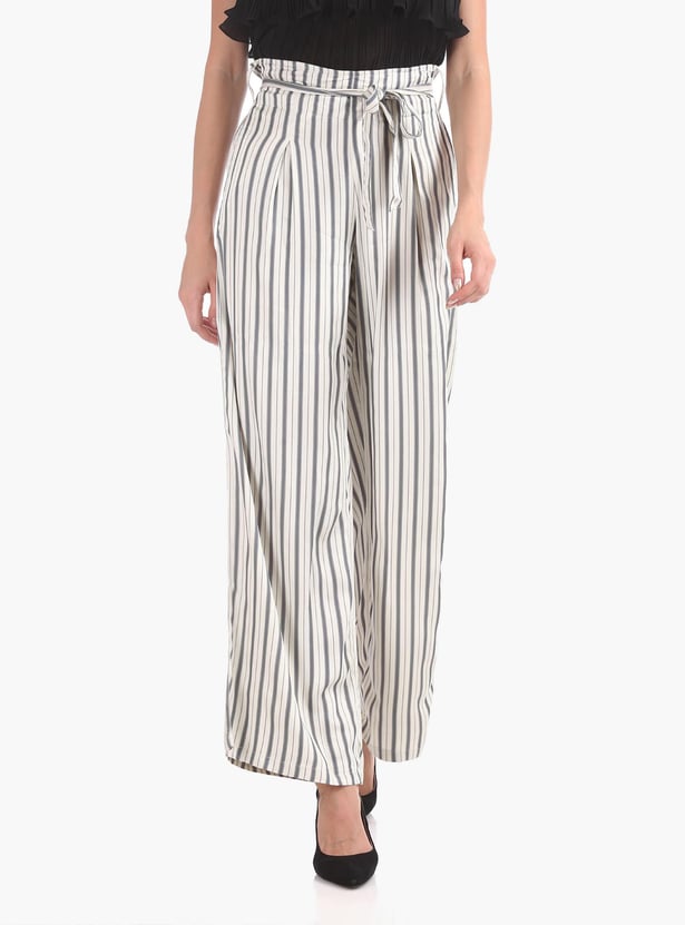U.S. POLO ASSN. Women Striped Regular Fit Trousers
