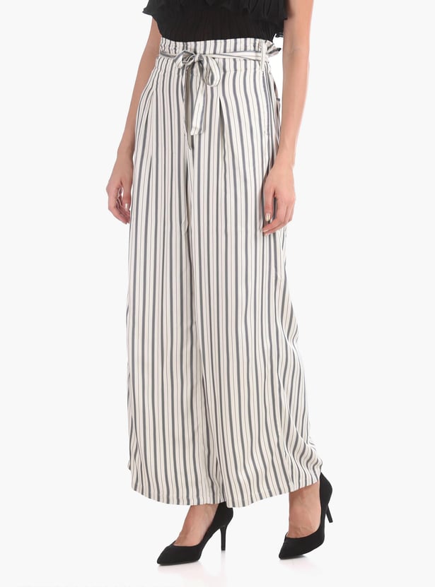 U.S. POLO ASSN. Women Striped Regular Fit Trousers