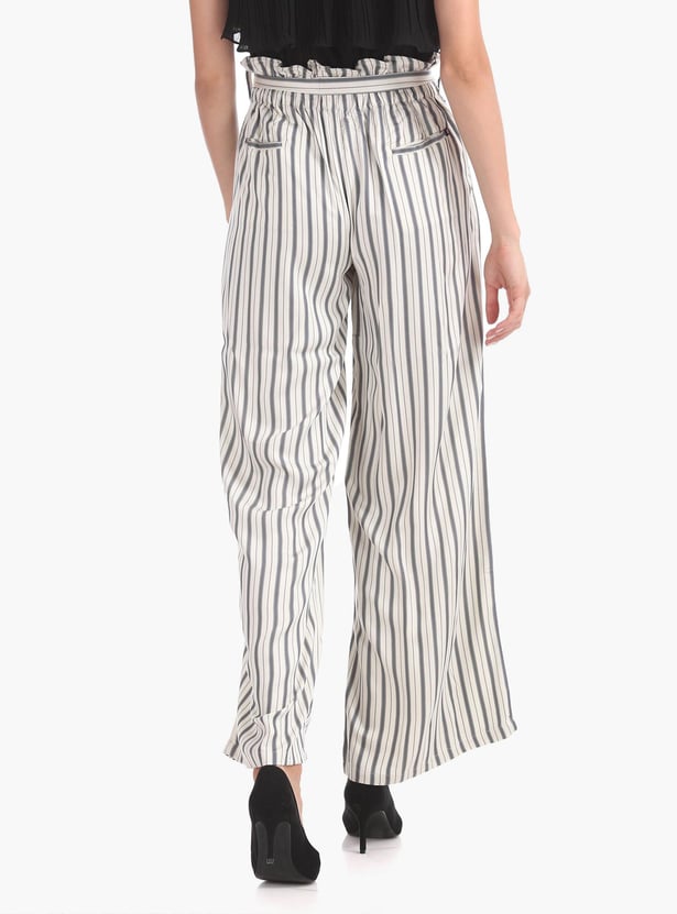 U.S. POLO ASSN. Women Striped Regular Fit Trousers