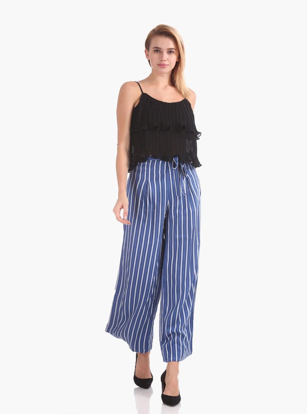 U.S. POLO ASSN. Women Striped Relaxed Fit Pants