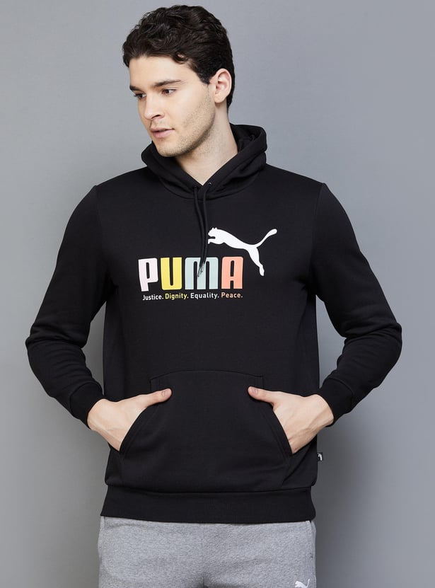 Printed Sweatshirt Puma Mens Hoody Puma Men Red Printed Hooded - Main Image