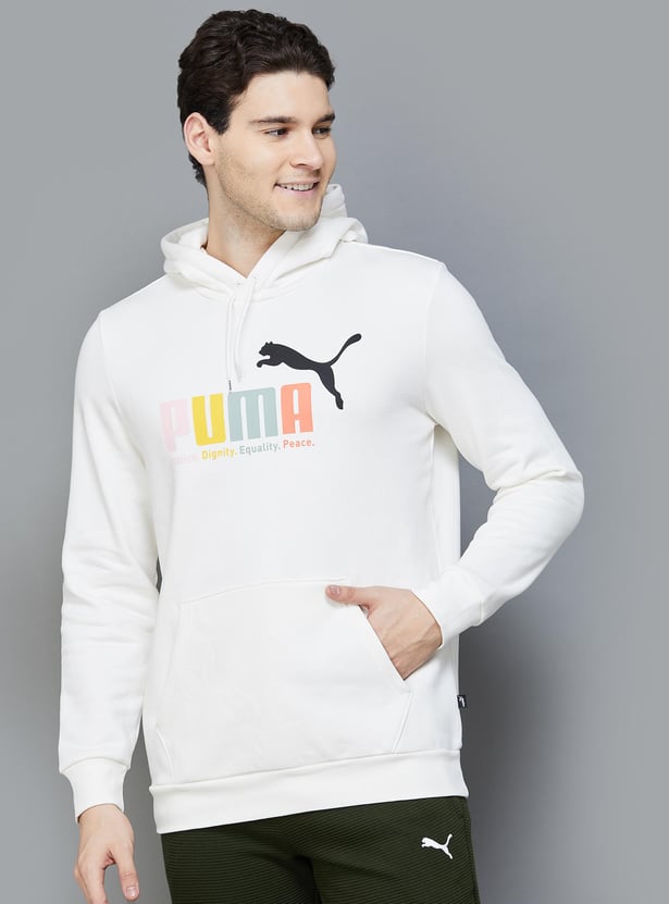 Buy PUMA Men Brand Printed Hooded Sweatshirt from PUMA at just INR