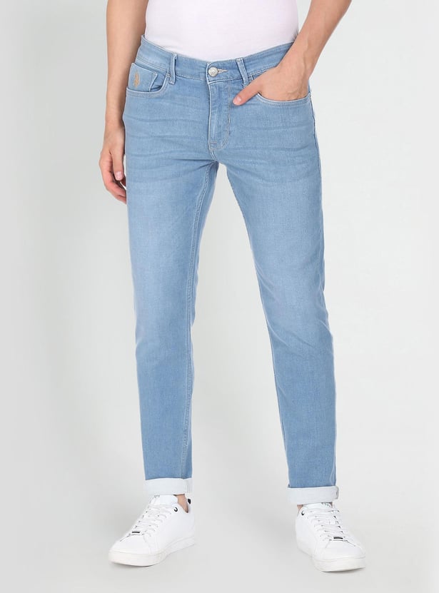 U.S. POLO ASSN. Men Stonewashed Brandon Jeans (Slim Tapered)