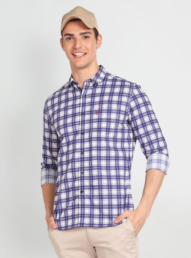 U.S. POLO ASSN. Men Checked Slim Fit Casual Shirt