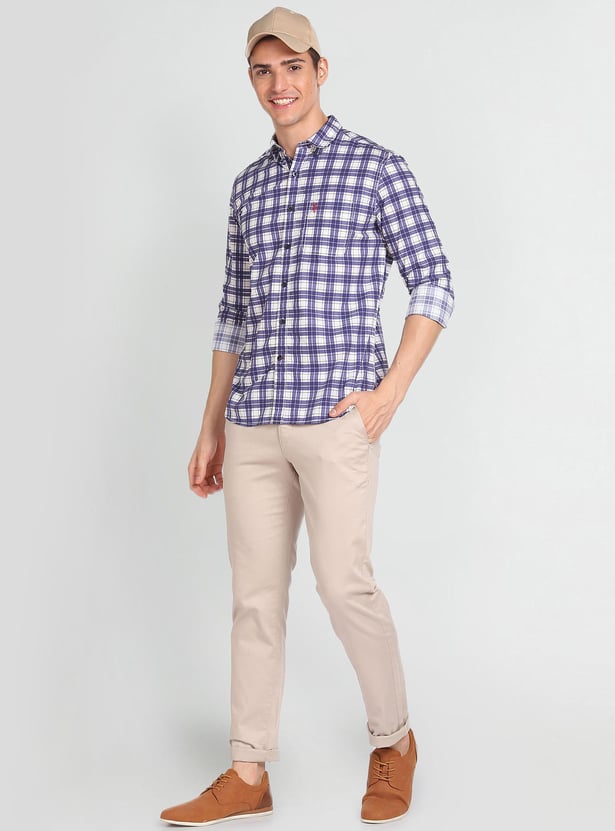 U.S. POLO ASSN. Men Checked Slim Fit Casual Shirt