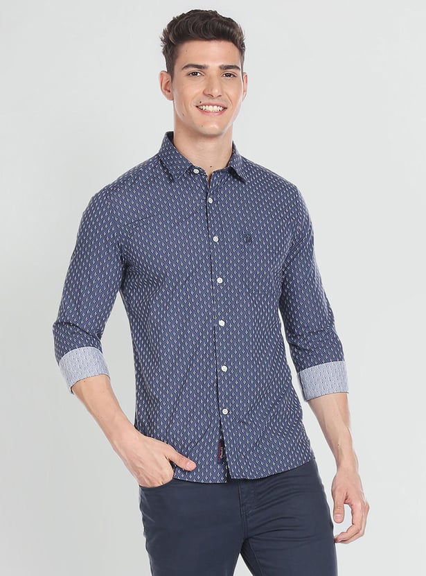 U.S. POLO ASSN. Men Motif Printed Slim Fit Casual Shirt