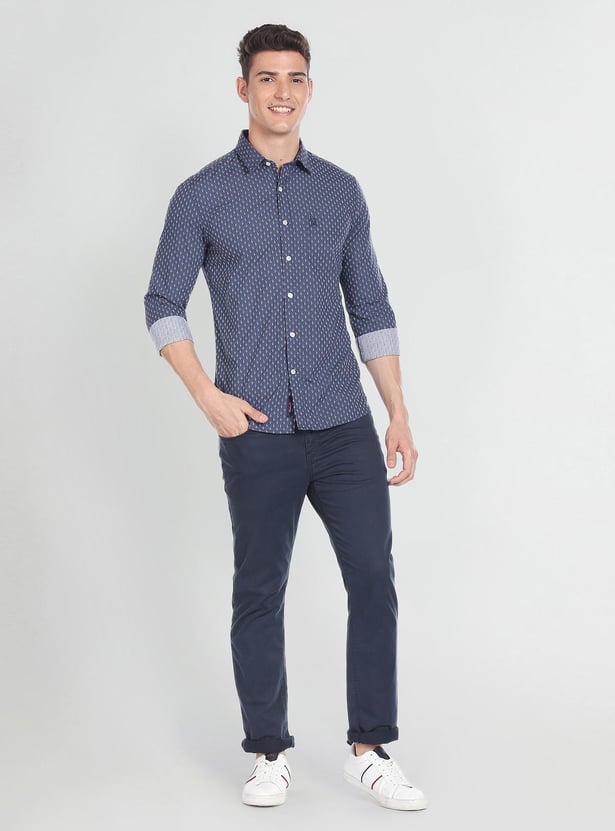 U.S. POLO ASSN. Men Motif Printed Slim Fit Casual Shirt