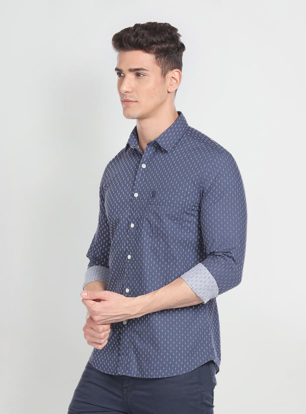 U.S. POLO ASSN. Men Motif Printed Slim Fit Casual Shirt
