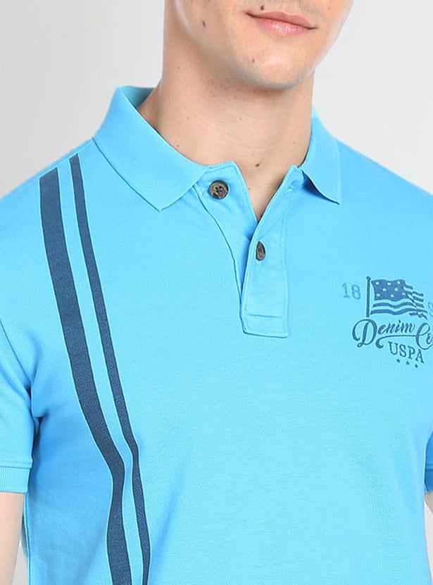 U.S. POLO ASSN. Men Striped Slim Fit Polo T-shirt