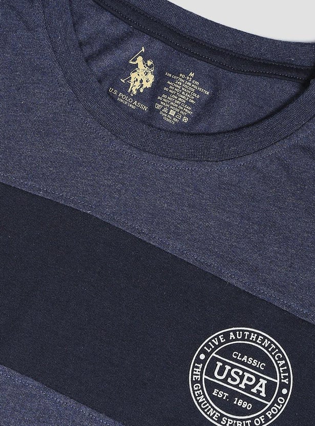 U.S. POLO ASSN. Men Solid Crew Neck Colour Block T-Shirt