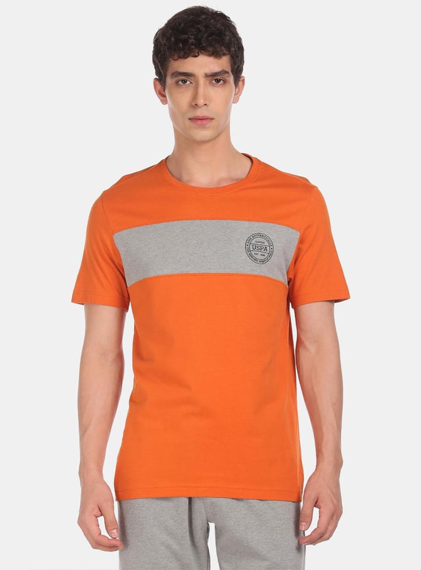 U.S. POLO ASSN. Men Colourblocked Regular Fit T-shirt