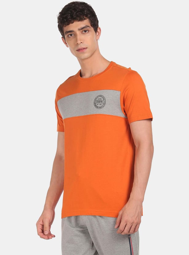 U.S. POLO ASSN. Men Colourblocked Regular Fit T-shirt