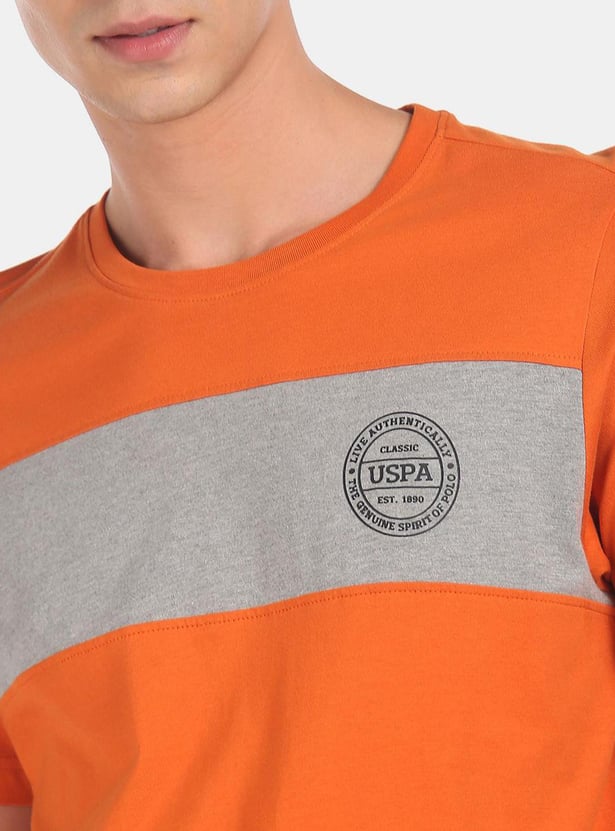 U.S. POLO ASSN. Men Colourblocked Regular Fit T-shirt