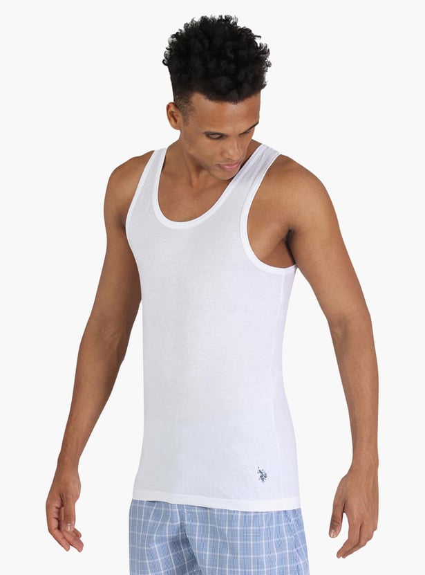 U.S. POLO ASSN. Men Solid Comfort Fit Vest- Pack Of 2