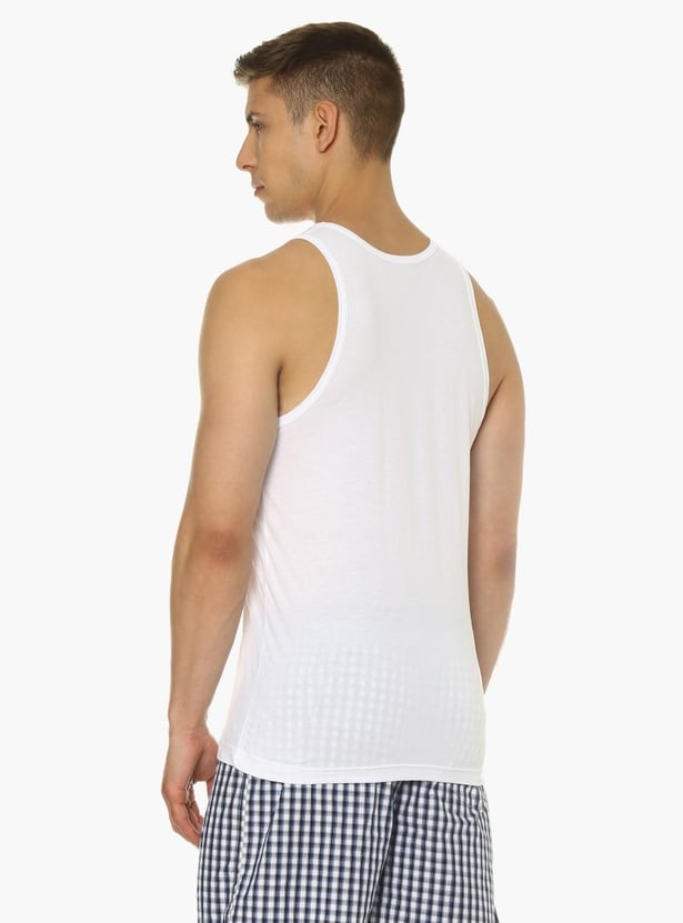 VAN HEUSEN All Day Fresh Combed Cotton Vest - Pack Of 2