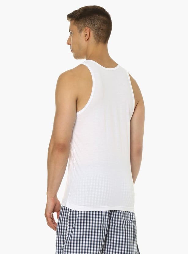 VAN HEUSEN All Day Fresh Combed Cotton Vest - Pack Of 2