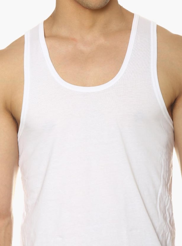 VAN HEUSEN All Day Fresh Combed Cotton Vest - Pack Of 2
