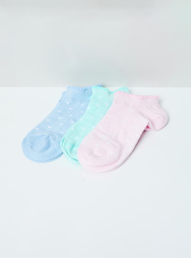MAX Women Patterned Ankle-Length Socks - Pack of 3 Pairs