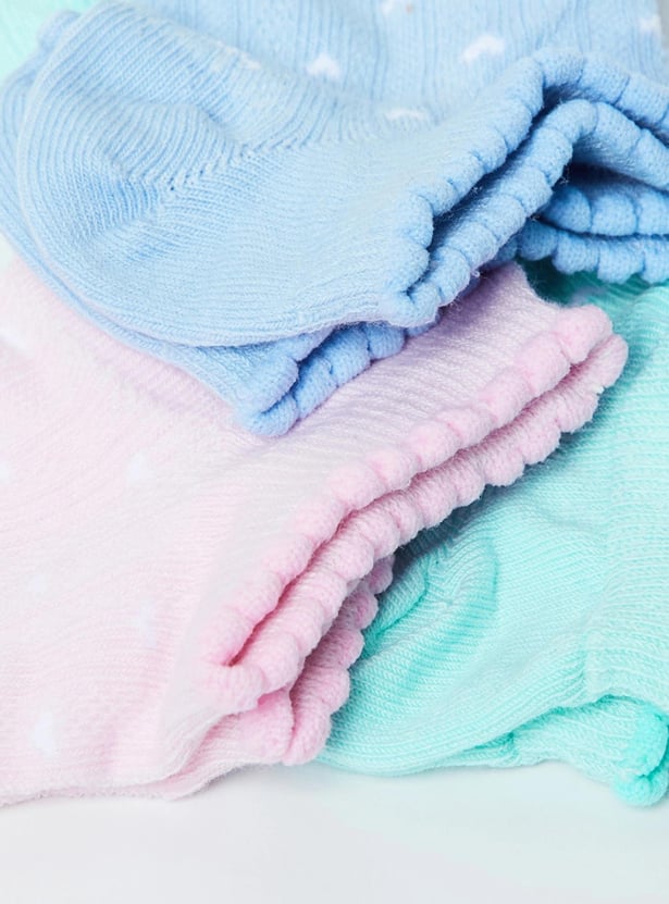 MAX Women Patterned Ankle-Length Socks - Pack of 3 Pairs