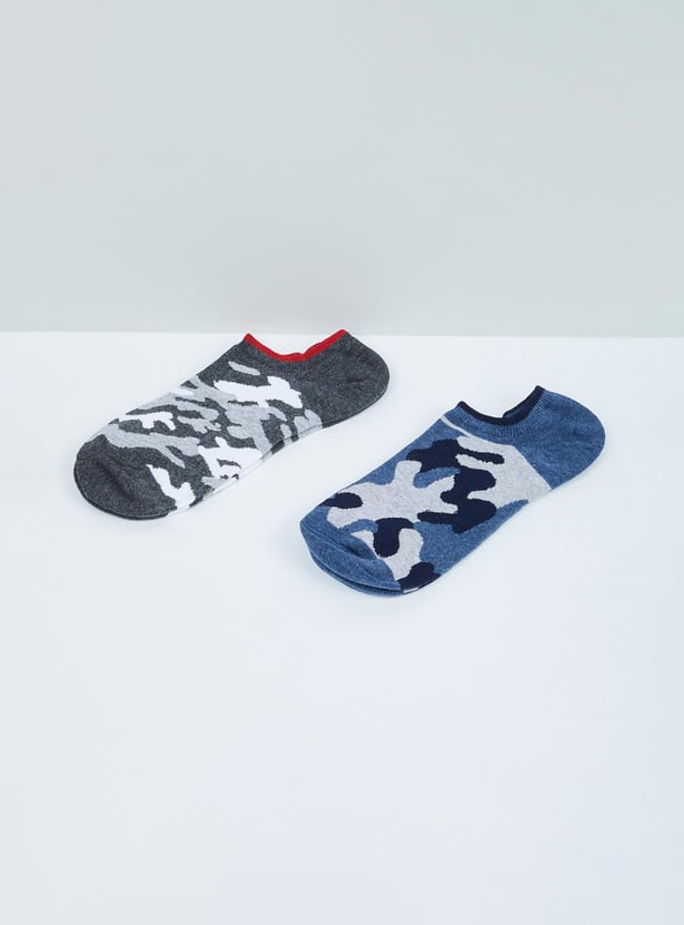 MAX Men Patterned Ankle-Length Socks - Set of 2