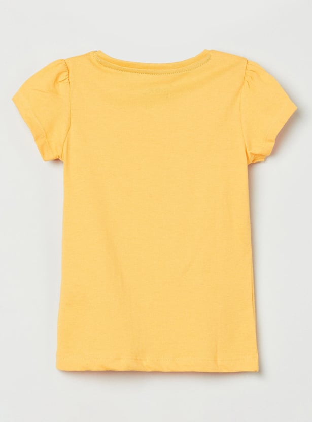 Girls Printed Round Neck T-shirt - Pack of 5