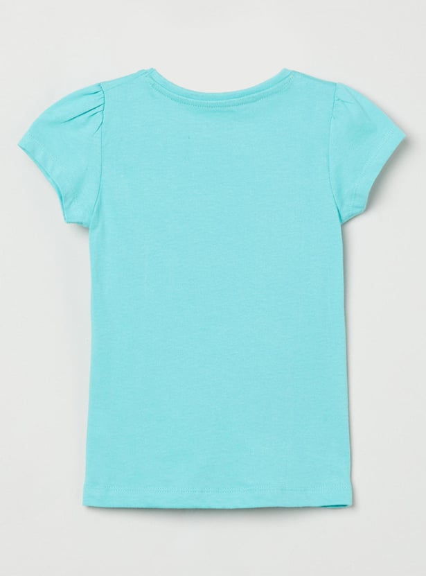 Girls Printed Round Neck T-shirt - Pack of 5