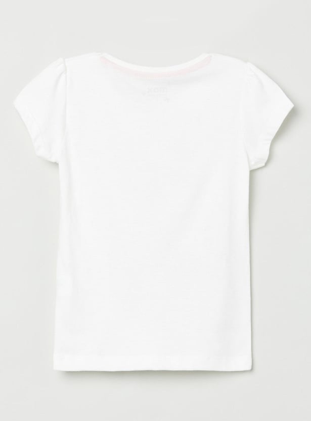 Girls Printed Round Neck T-shirt - Pack of 5