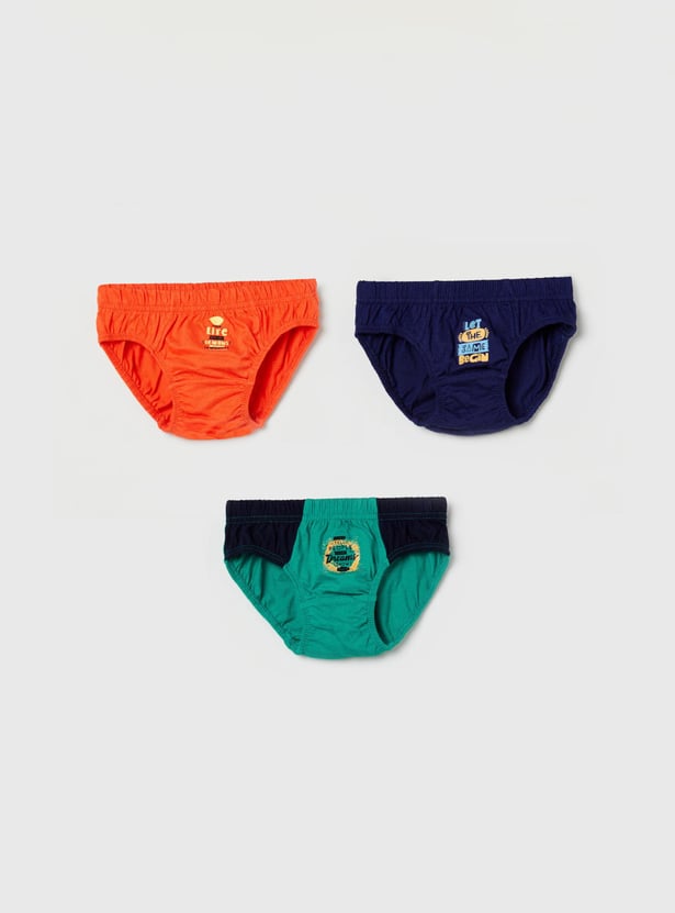 Boys Printed Elasticated Brief - Pack of 3 