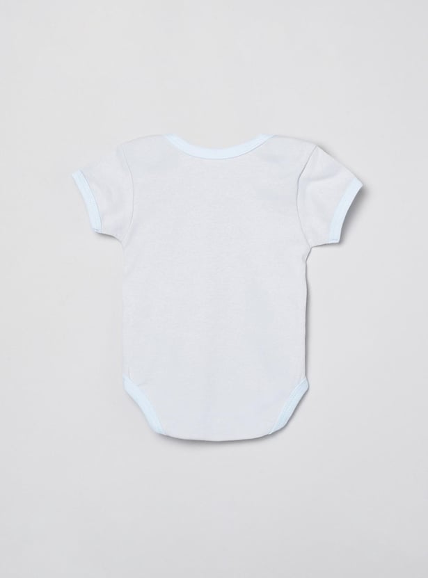 Boys Printed Knitted Bodysuit - Pack of 2